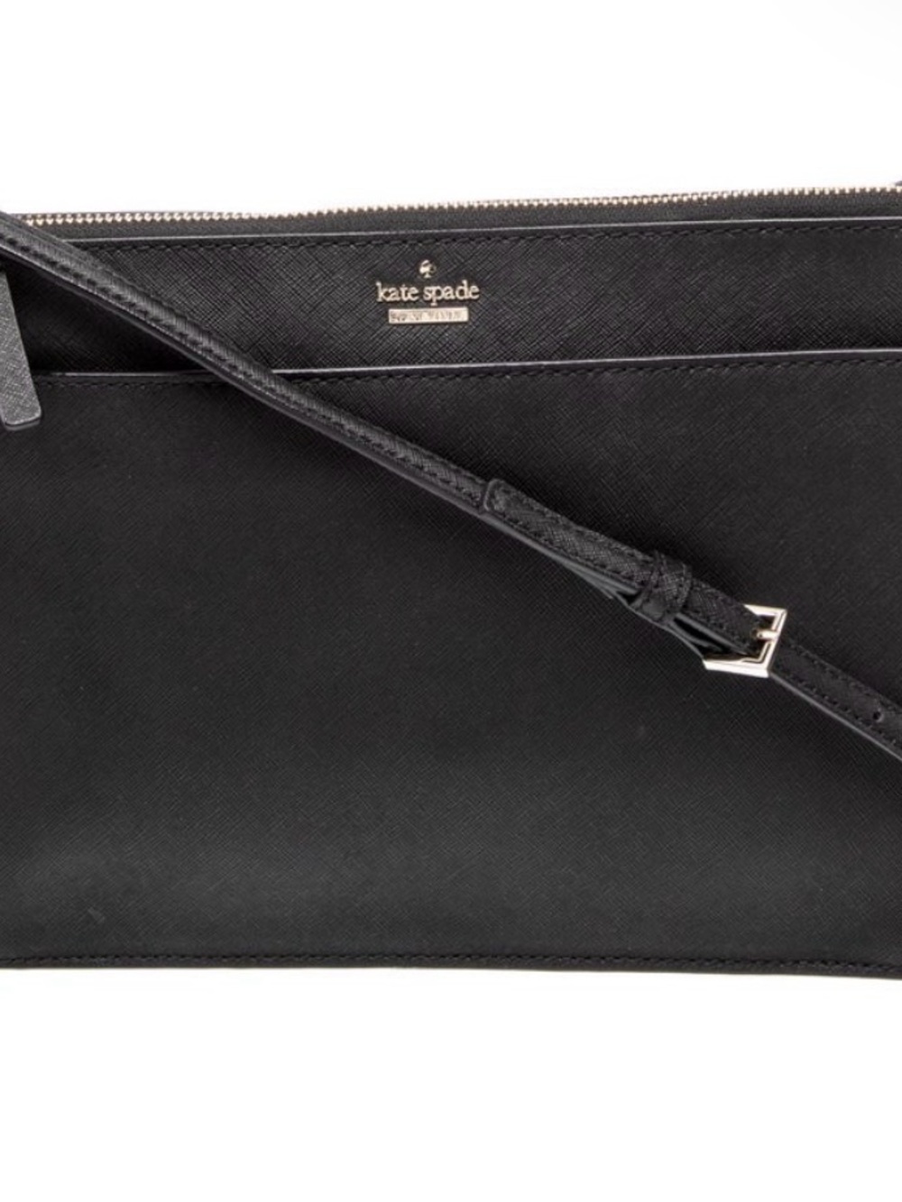 Kate Spade Black Saffiano Leather Crossbody with Gold Accents - Picture 6 of 8